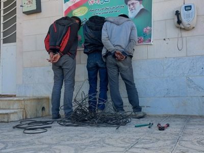 دستگیری سه سارق سیم و کابل