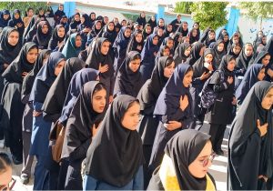 آئین زنگ مهر و مقاومت در مدارس دیشموک+فیلم و عکس